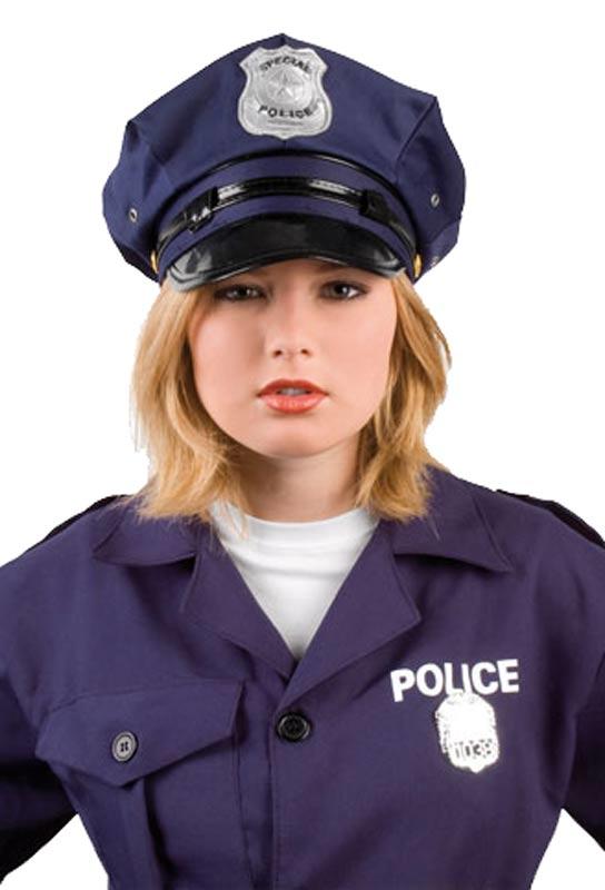 Deluxe Fabric Police Cap from a collection of hats and helmets at Karnival Costumes