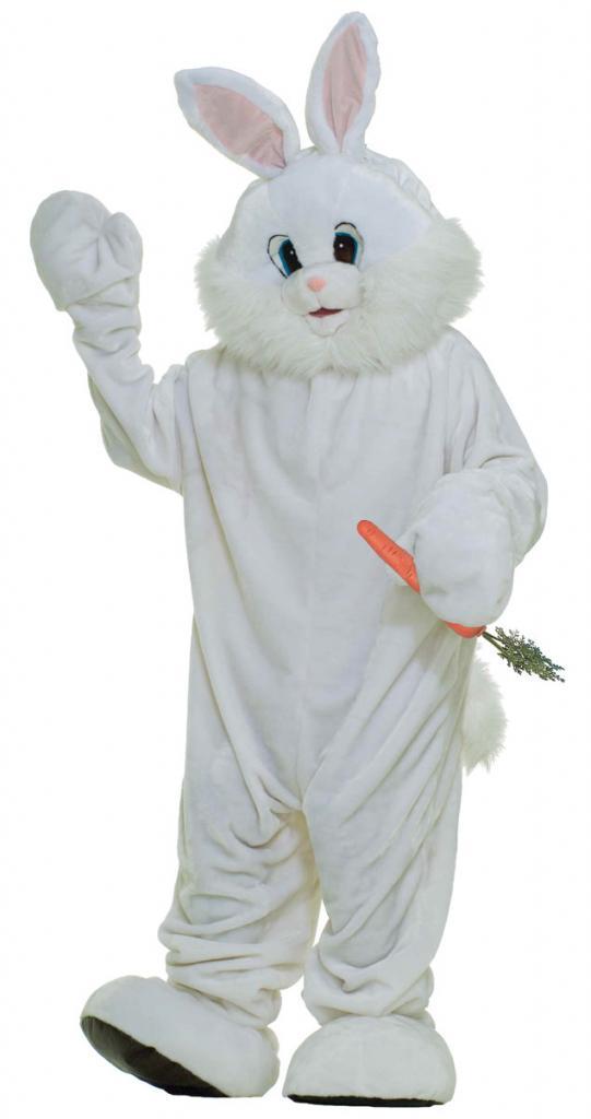 Deluxe Easter Rabbit Mascot Fancy Dress Costume for Adults from Karnival Costumes
