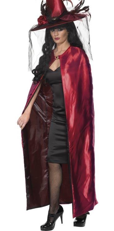 Red and Black reversible glamour cape by Smiffy 36872 available here at Karnival Costumes online Halloween party shop