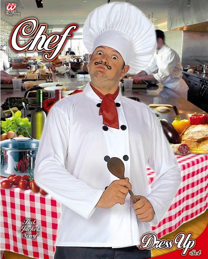 Men's Chef Instant Costume  by Widmann 6668U available here at Karnival Costumes online party shop