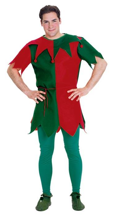 Unisex Christmas Elf Tunic Christmas Fancy Dress Costume by Rubies 26016 available here at Karnival Costumes online Christmas party shop