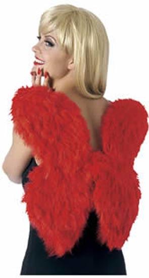 Red Hot Devil Feather Wings - 49cm high
