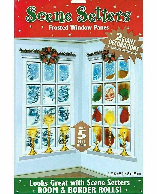 Christmas Scene Setter Frosted Windows by Amscan 667142 from Karnival Costumes online Christmas party shop
