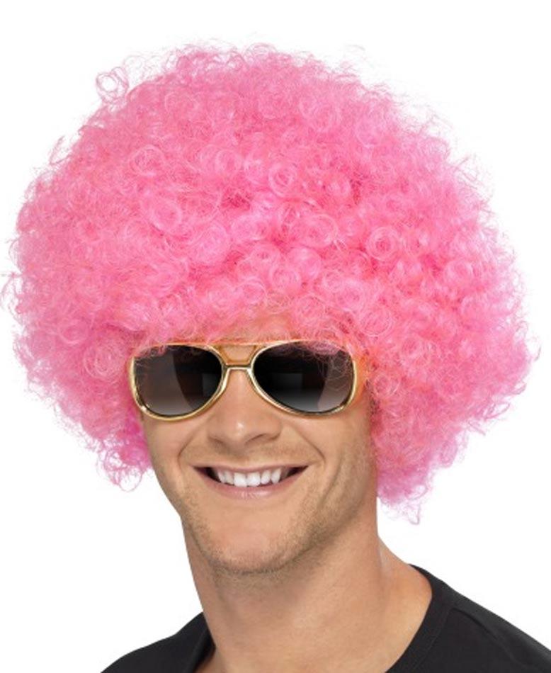 Clown Afro Pink Wig quality 120gr weight by Smiffy 42086 available here at Karnival Costumes online party shop