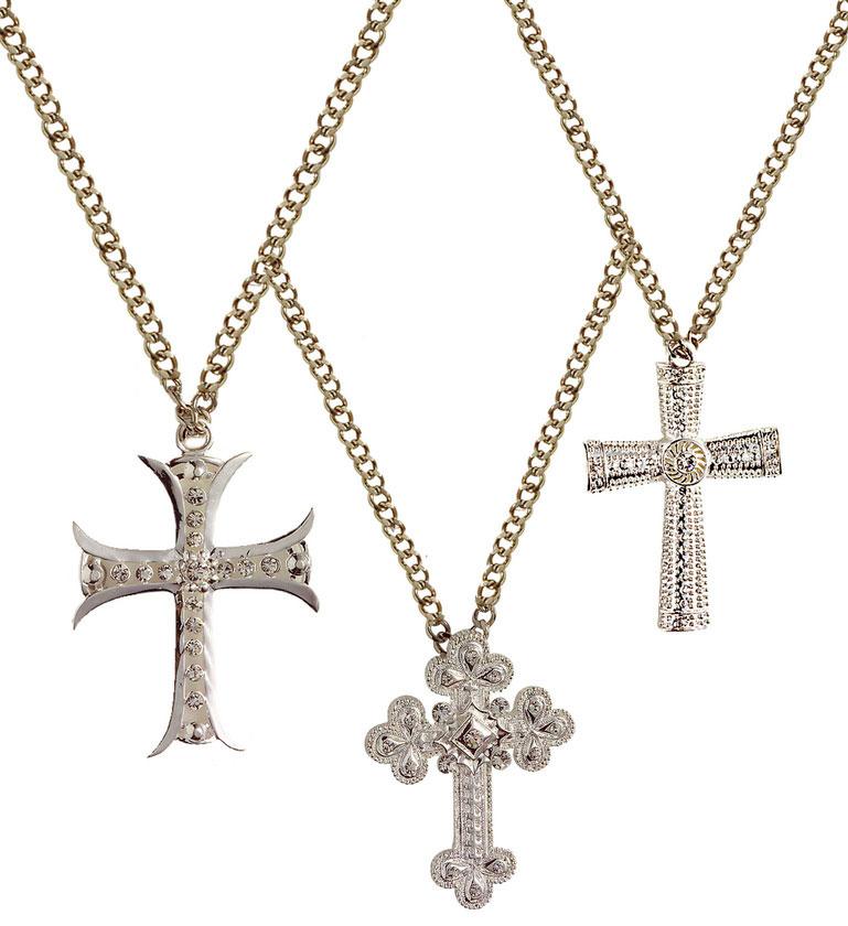 Cross Necklace Ornate Strauss Cross with chain by Widmann 1701H available here at Karnival Costumes online party shop