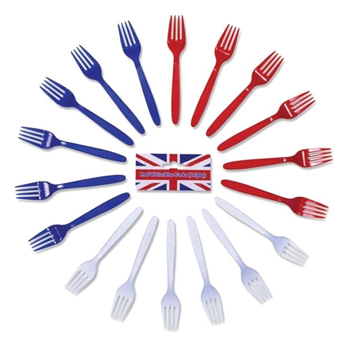 Red, White and Blue Cutlery - Forks