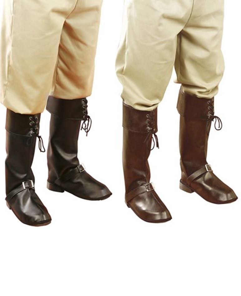 Pirate Boot Covers in brown or black by Widmann 1828F and available here at Karnival Costumes online party shop