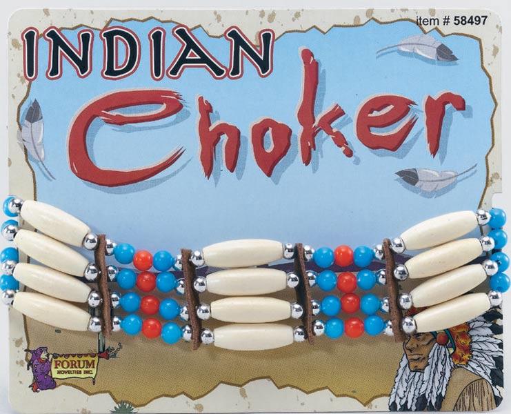 Indian Beaded Choker - Red Indian Costume Accessories