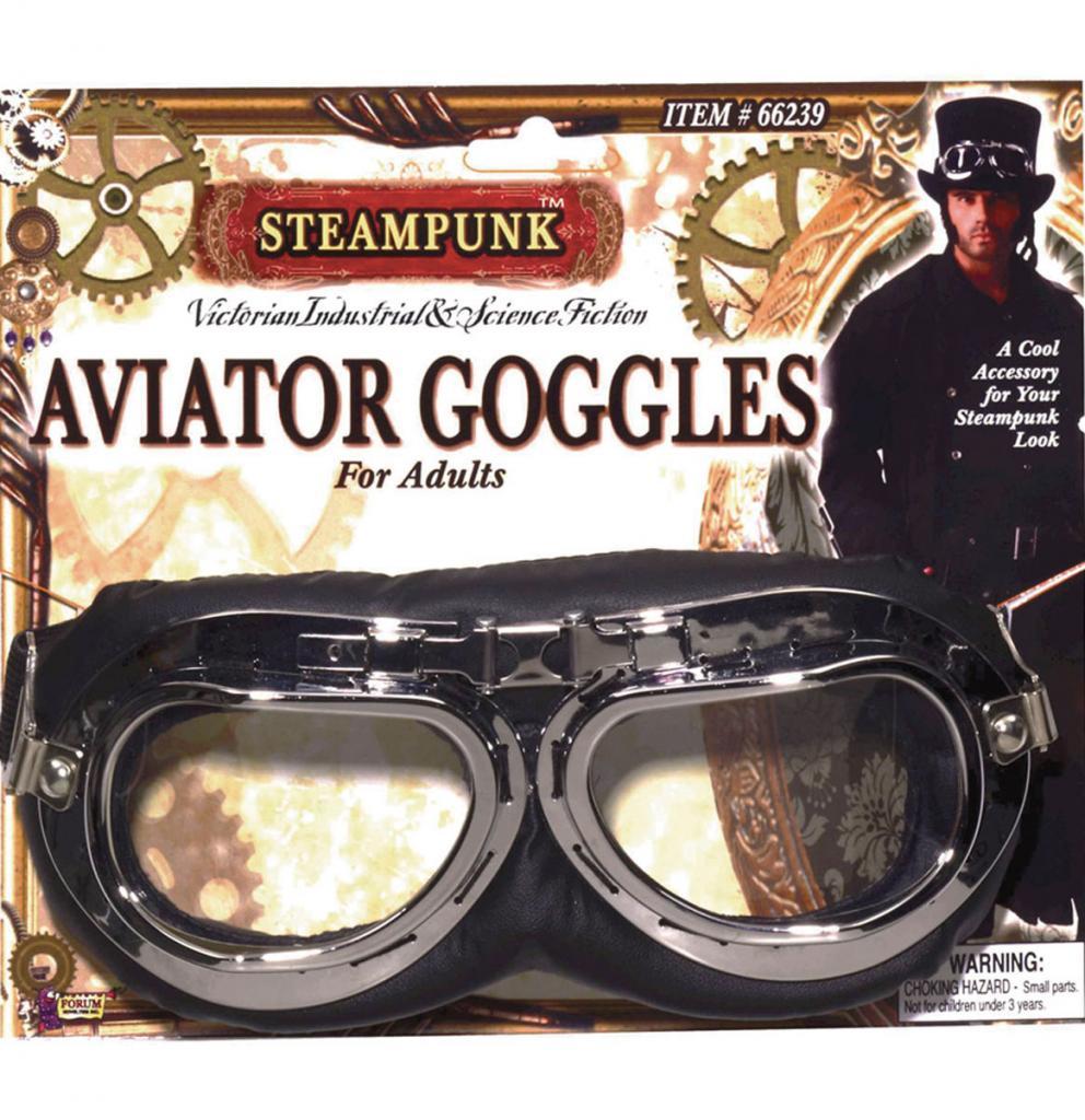 Steampunk Aviator Goggles by Form Novelties 66239 available in the UK from Karnival Costumes