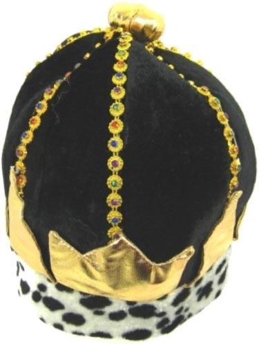 Black Crown with Ermin Hatband - Full - Royal Accessories