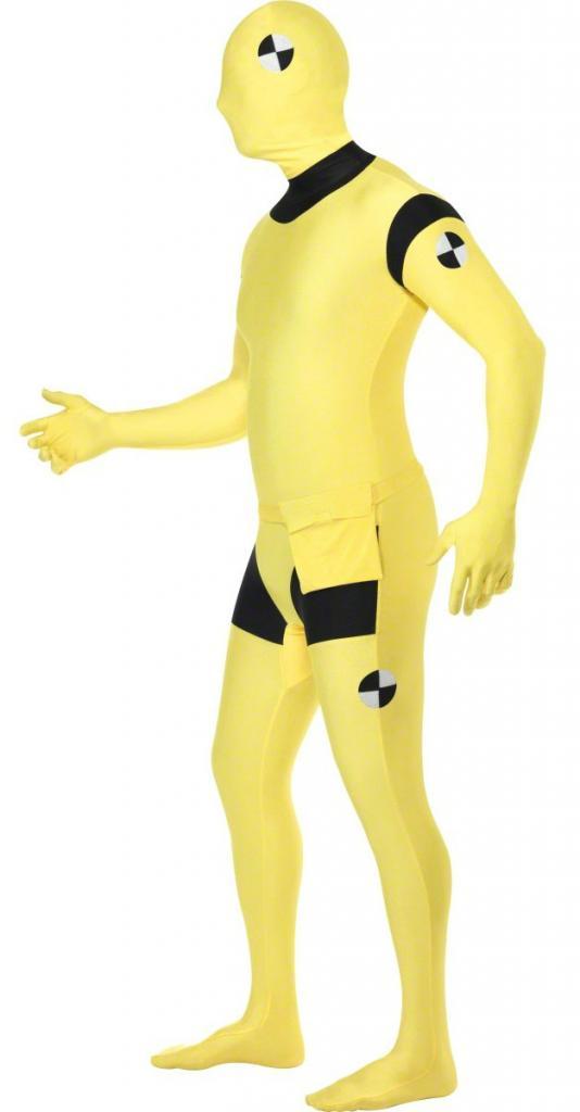 Crash Test Dummy Bodysuit Adult Fancy Dress Costume