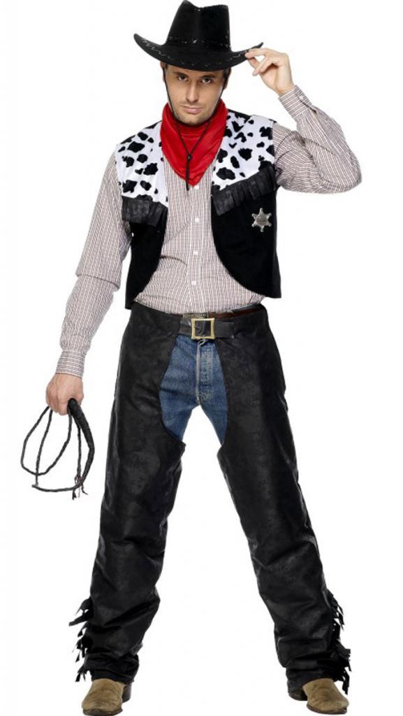 Men's Cowboy Costume by Smiffy 31754 and available in sizes, medium and large from Karnival Costumes