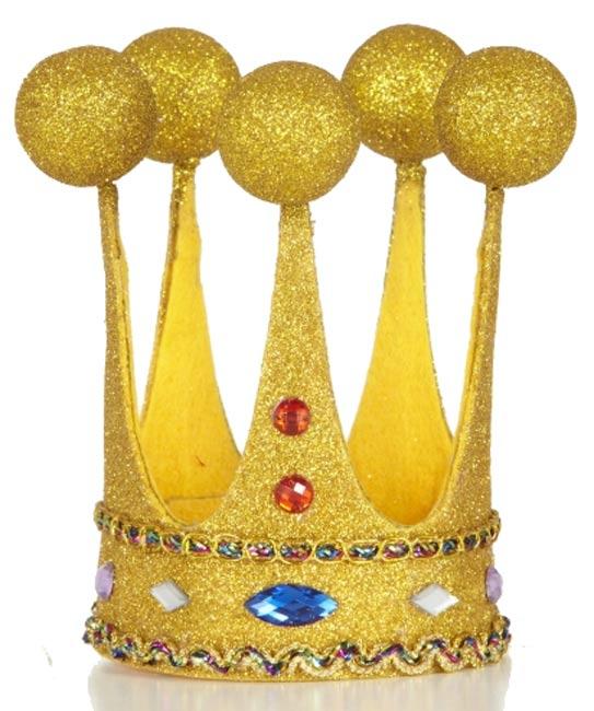 Mini Glitter Crown with Gemstones by Widmann 9081A available here at Karnival Costumes online party shop