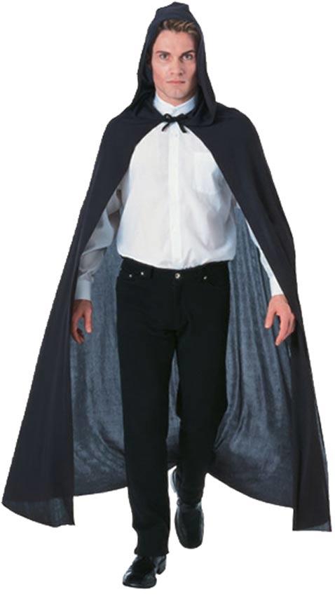Long Length Black Hooded Cape from a collection at Karnival Costumes your Halloween specialists
