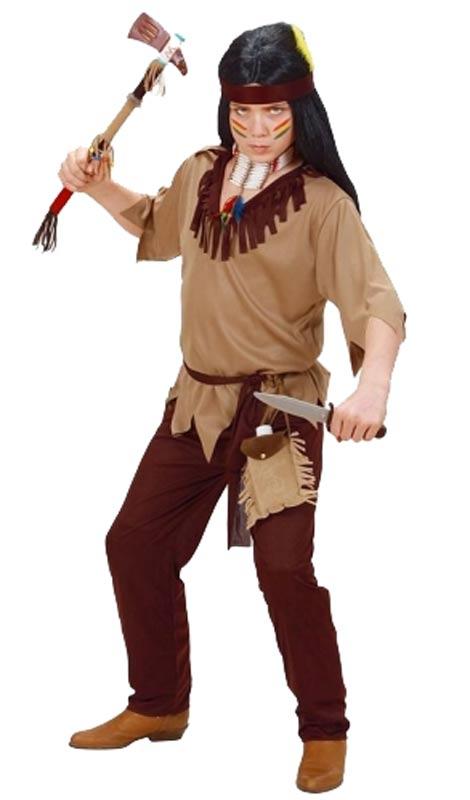 Apache Indian Brave Fancy Dress Costume for Boys from a collection of Kids Wild West fancy dress at Karnival Costumes