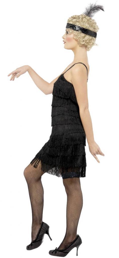 Side View of our 1920s Fringe Flapper Fancy Dress Costume by Smiffys 33451 from a collection of Roaring Twenties outfits at Karnival Costumes your fancy dress specialists
