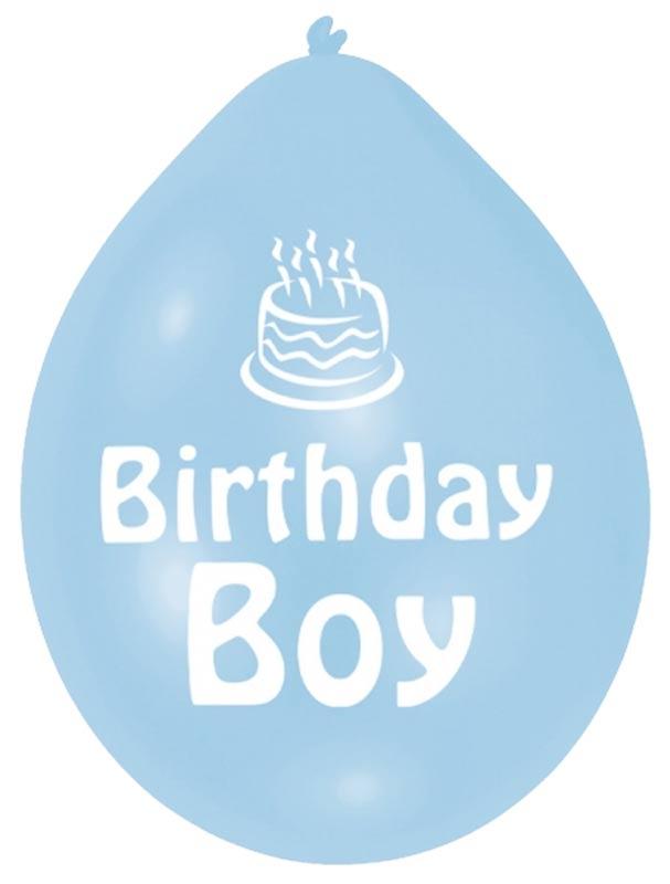 Birthday Boy Balloons in Blue and printed in white. Brought to you by Karnival Costumes www.karnival-house.co.uk