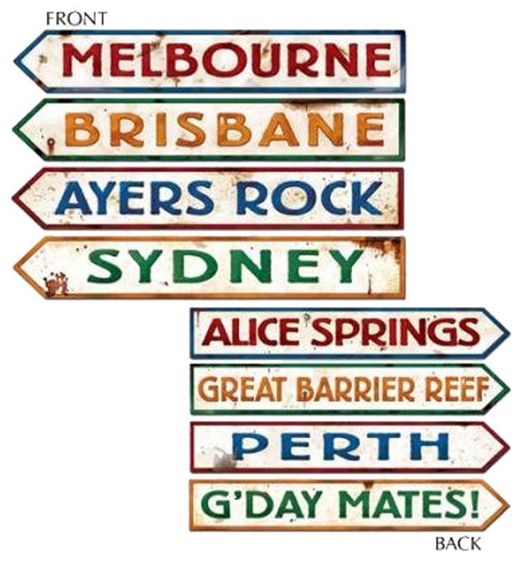 Pack of 4 Australia Street Sign Cutouts perfect for Australia Day from Karnival Costumes www.karnival-house.co.uk fancy dress party specialists