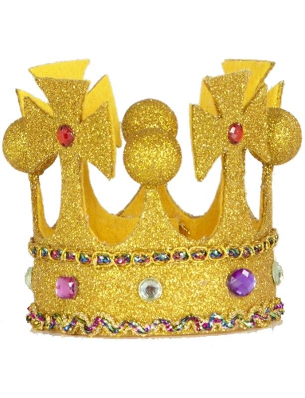 Mini Glitter Crown with Gemstones and Bobbles by Widmann 9083C from a collection of crowns and coronets available here at Karnival Costumes your dress up specialists