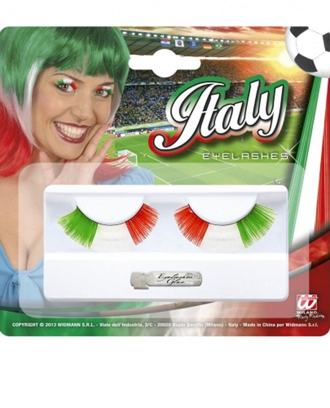 Italy Eyelashes Italian Flag false eyelashes by Widmann 9843Y available here at Karnival Costumes online party shop