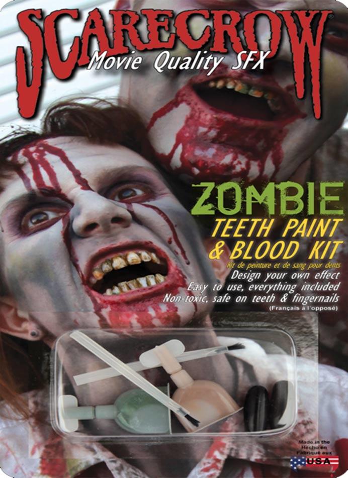 Scarecrow Zombie Tooth Paint and Blood Kit from a collection of Zombie accessories at Karnival Costumes