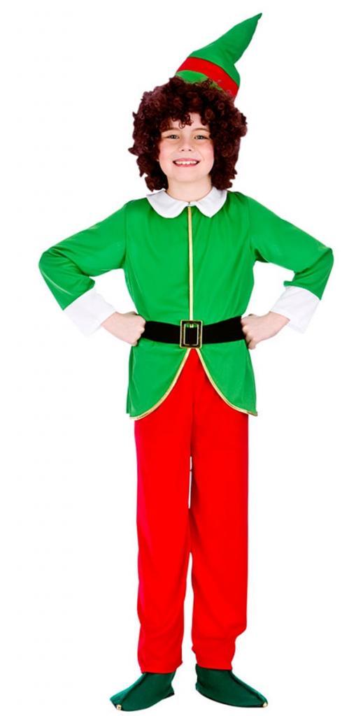 Child Christmas Elf Boy Fancy Dress Costume