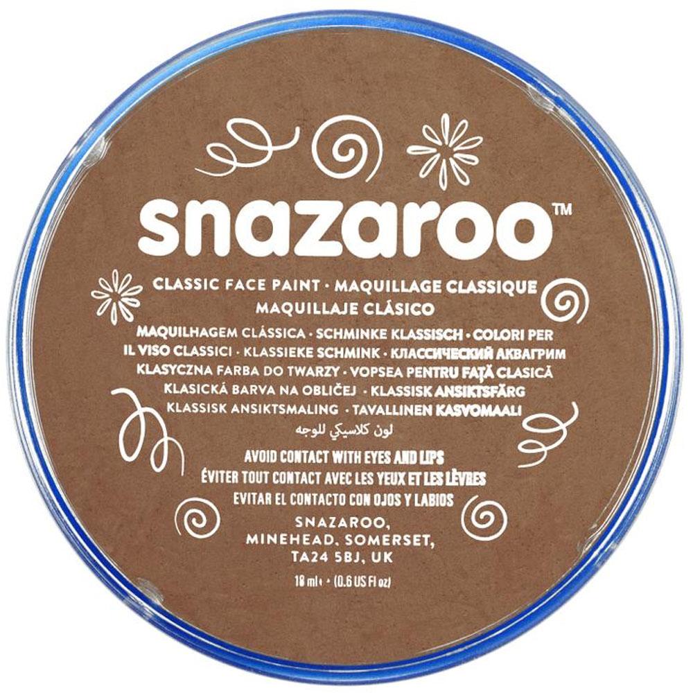 Beige Brown Face and Body Paint 18ml by Snazaroo 1118911 available here at Karnival Costumes online party shop