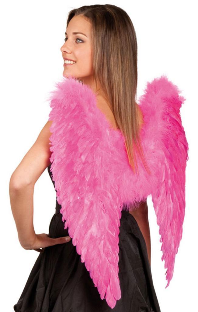 Feather Angel Wings in Pink  65cm