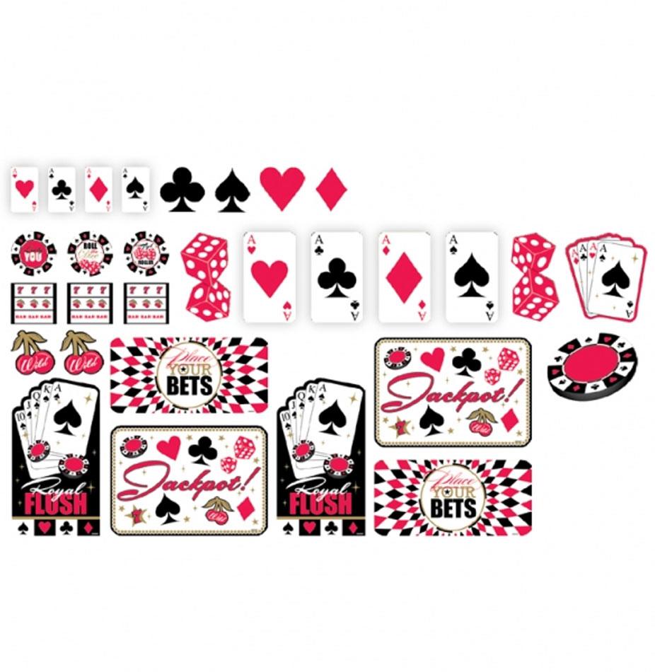 Casino Party Cutouts Value Pack of 30 Pcs