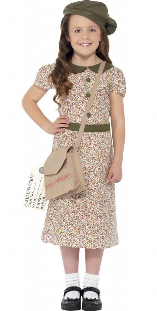Girls Wartime Evacuee Costume by Smiffys 27533