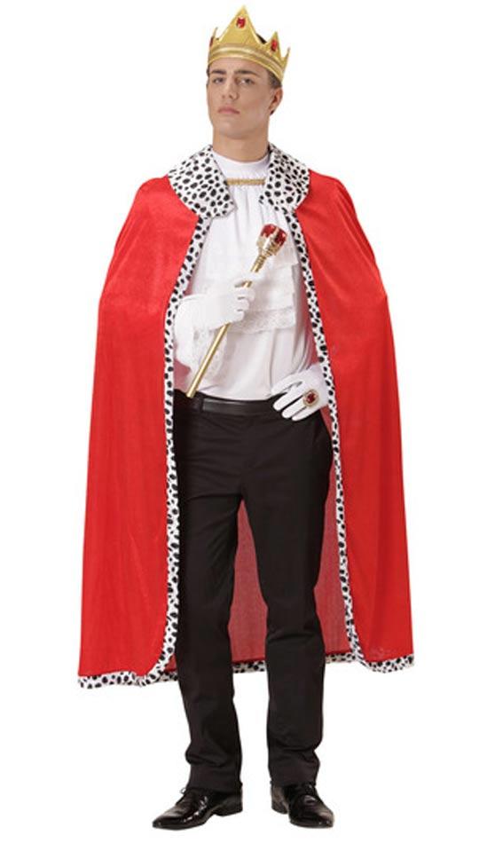 Royal Robes Adult Fancy Dress Costume in Red with Ermine trim and Crown by Widmann 0098 and available from Karnival Costumes