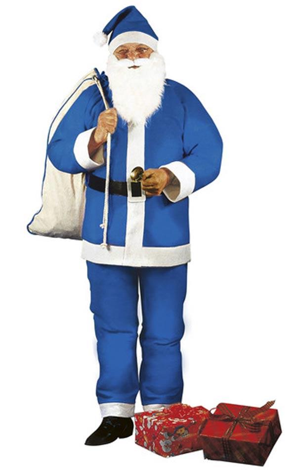 Blue Santa Claus Costume in one-size by Widmann 15365 and available from Karnival Costumes