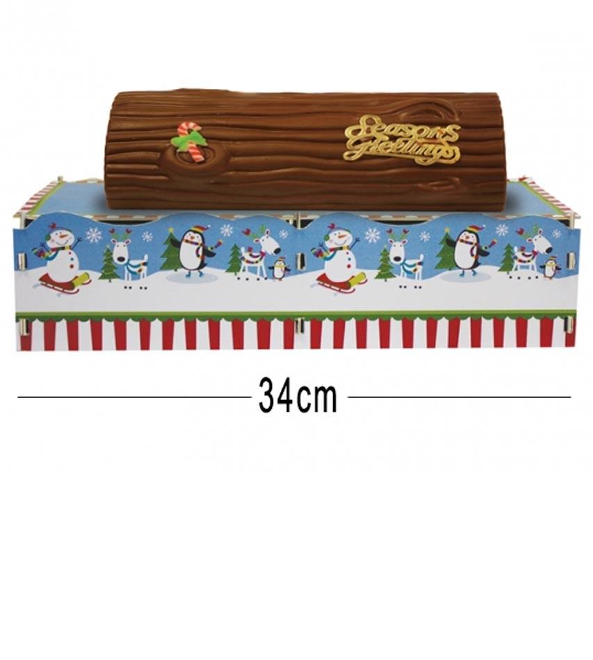 Joyful Snowman Log Cake Stand by Amscan 994774 from Karnival Costumes online Christmas party shop