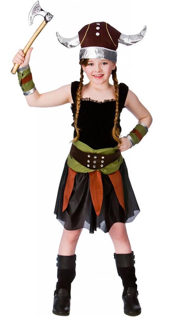 Girl's historical Viking Fancy Dress costume by Wicked EB-3586 and available at Karnival Costumes online party shop
