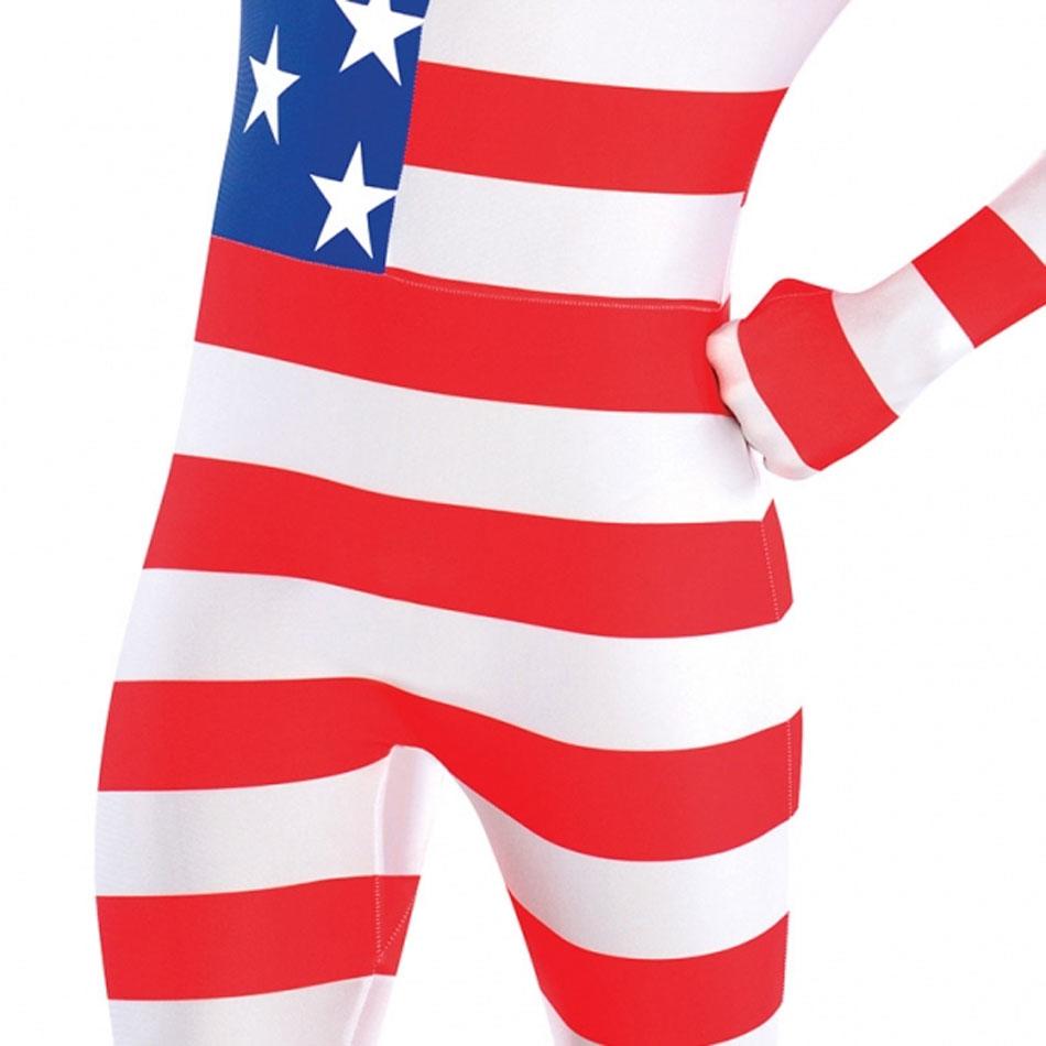 American Flag Playsuit in sizes med, lrg and XL by Amscan and avaiulable from Karnival Costumes