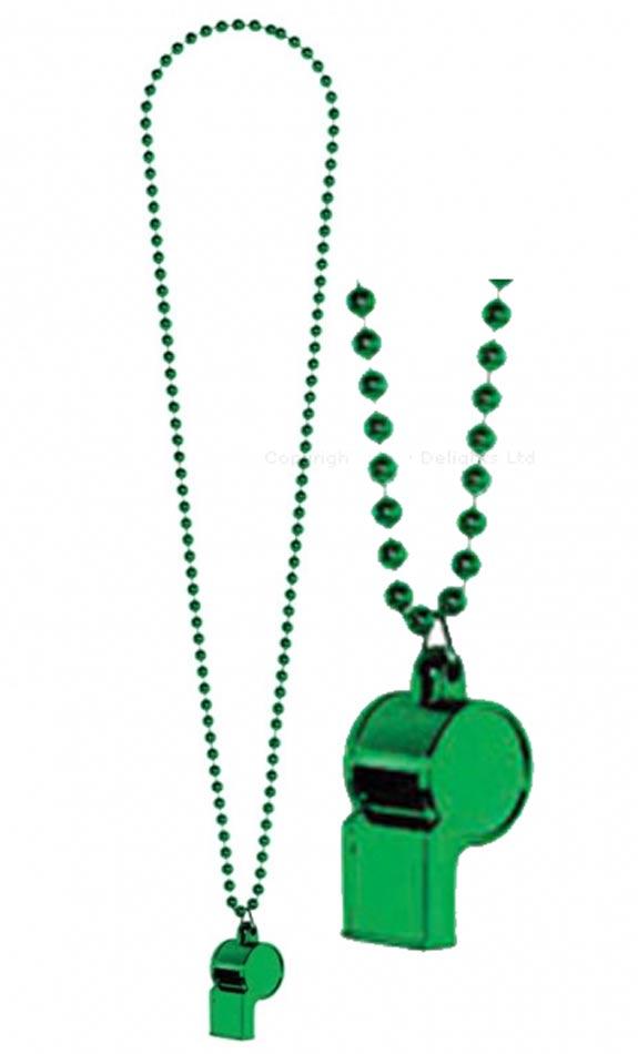 Whistle on Chain in Metallic Green by Amscan 399909-03 and available from Karnival Costumes online party shop