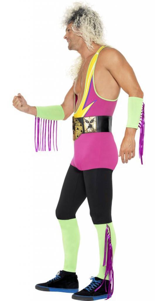 WWE Retro Wrestler Adult Costume by Smiffys 27561 | Karnival Costumes