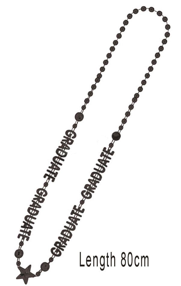 Graduation Bead Necklace 80cm with the word Graduate incorporated by Unique 95070 available in the UK from Karnival Costumes online party shop