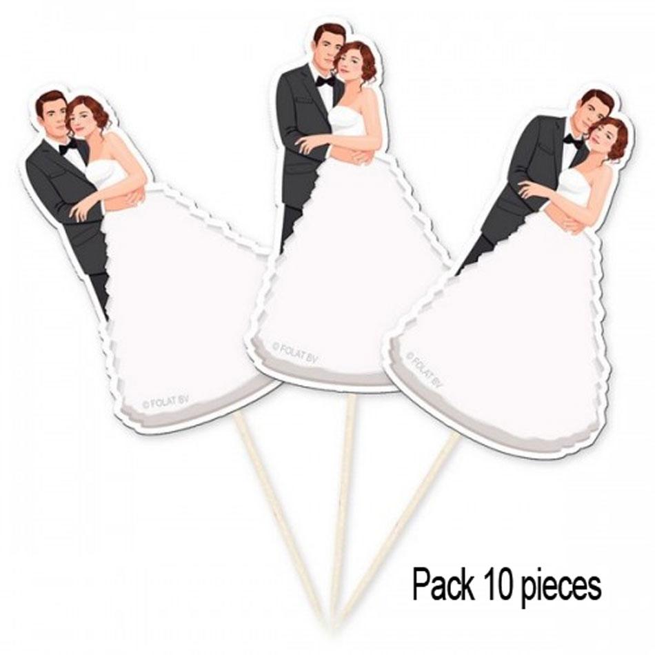 Wedding Day Bride and Groom Celebration Picks by Folat 21020 available in the UK from Karnival Costumes