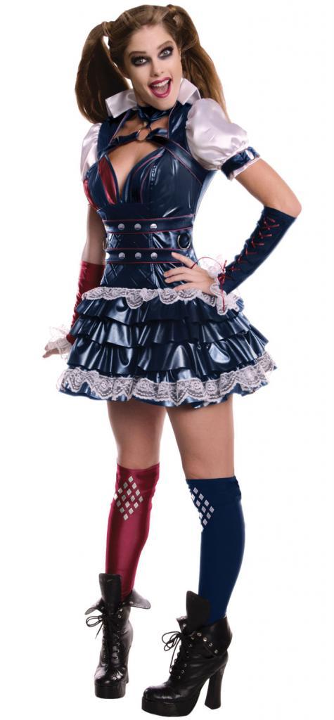 Secret Wishes Adult Arkham City Harley Quinn Fancy Dress Costume by Rubies 884837 in sizes xsmall to large from Karnival Costumes