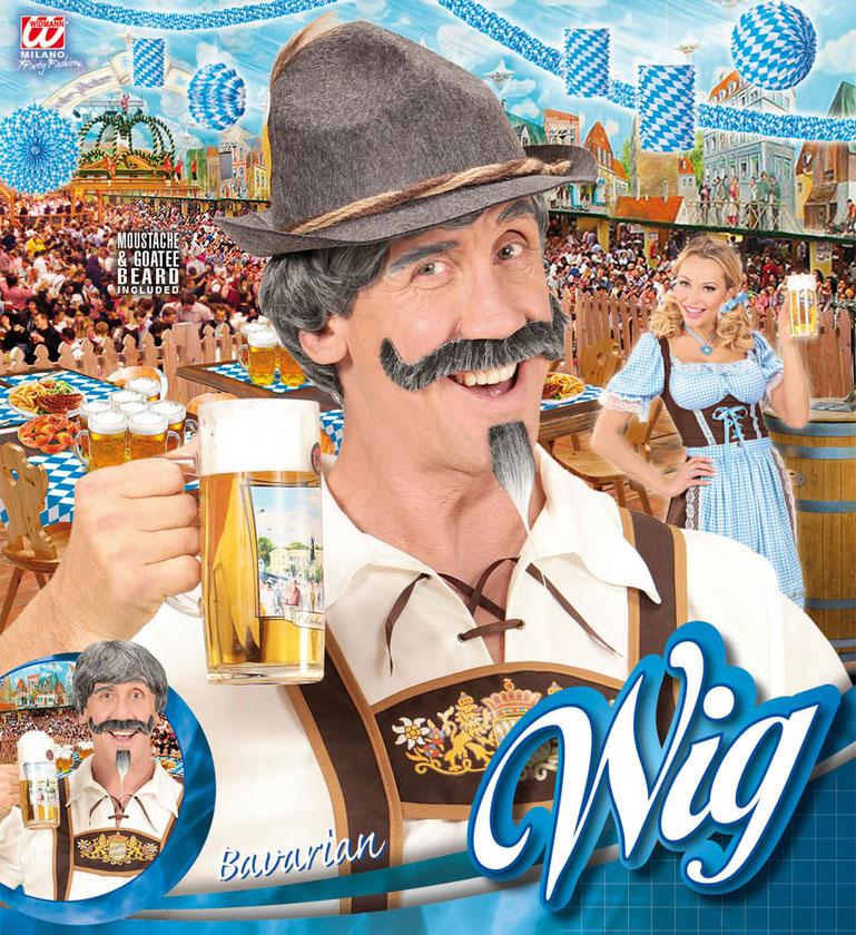 Bavarian Oktoberfest Costume Wig, Moustache and Goatee Beard by Widmann 74602 available here at Karnival Costumes online Oktoberfest party shop