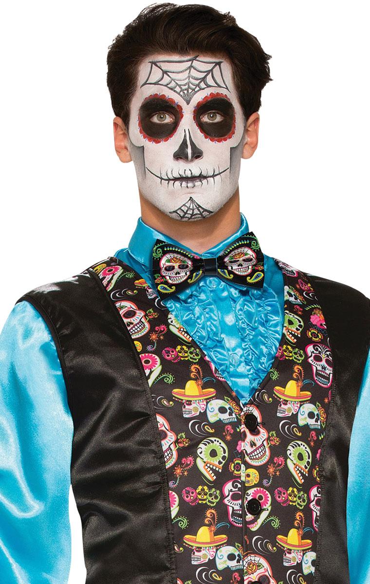Day of the Dead Bow Tie by Forum Novelties 76948 available in the UK here at Karnival Costumes online Halloween party shop