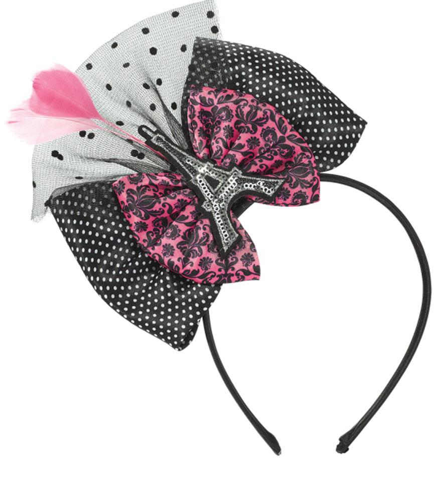 A Day in Paris Deluxe Party Bow Headband by Amscan 398269 available here at Karnival Costumes online party shop
