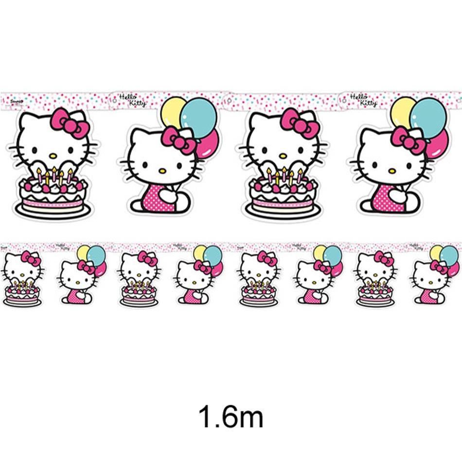 1.6m Hello Kitty Party Bunting with cutouts item: 236231 available here at Karnival Costumes online party shop