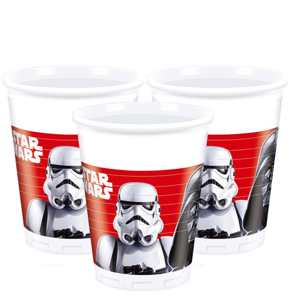Pack of 8 Star Wars Plastic Party Cups by Pioneer 53858 and available here at Karnival Costumes online party shop
