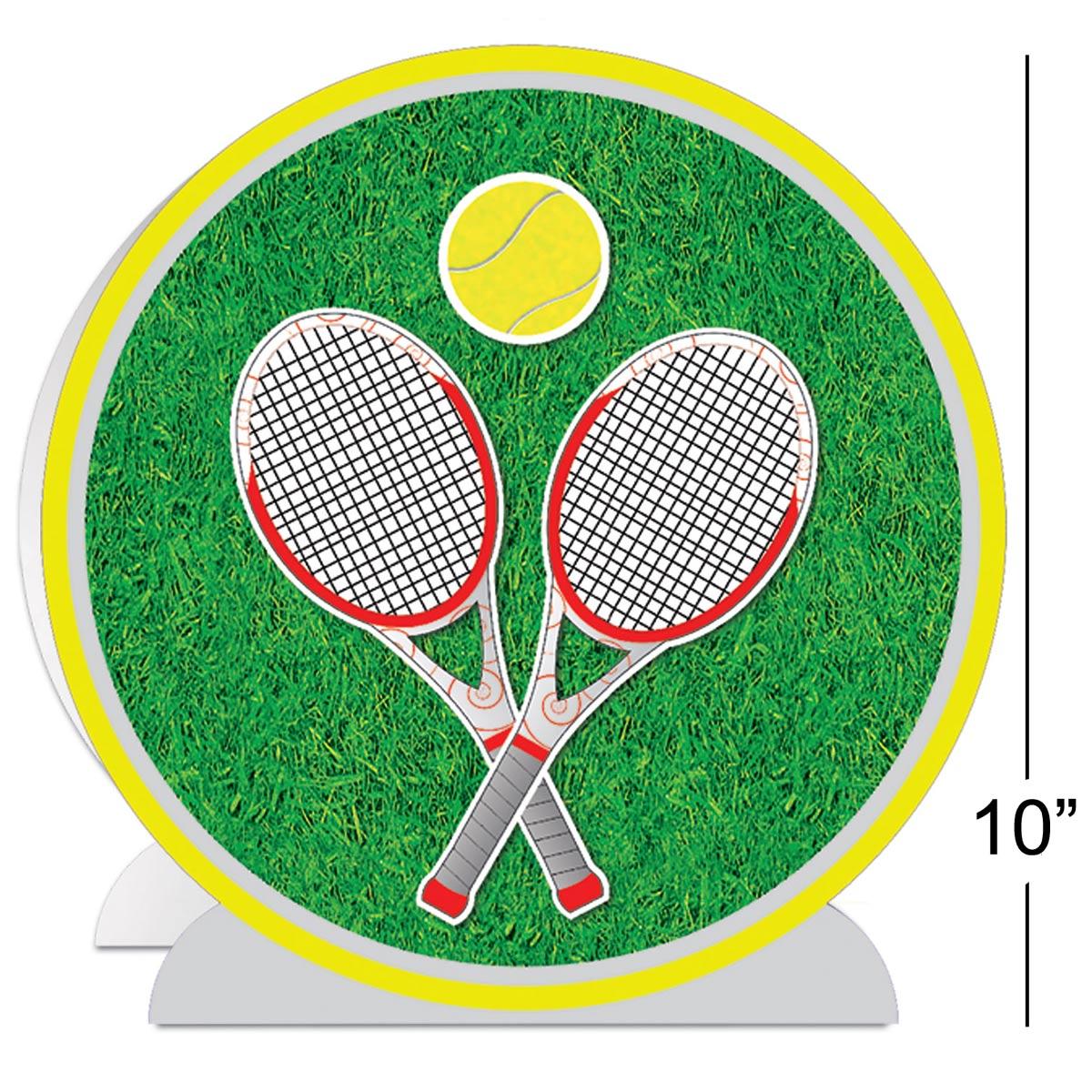 3D Tennis Centerpiece or Wimbledon Themed Tablecentre standing 10" tall by Beistle 54736 and available here at Karnival Costumes online party shop