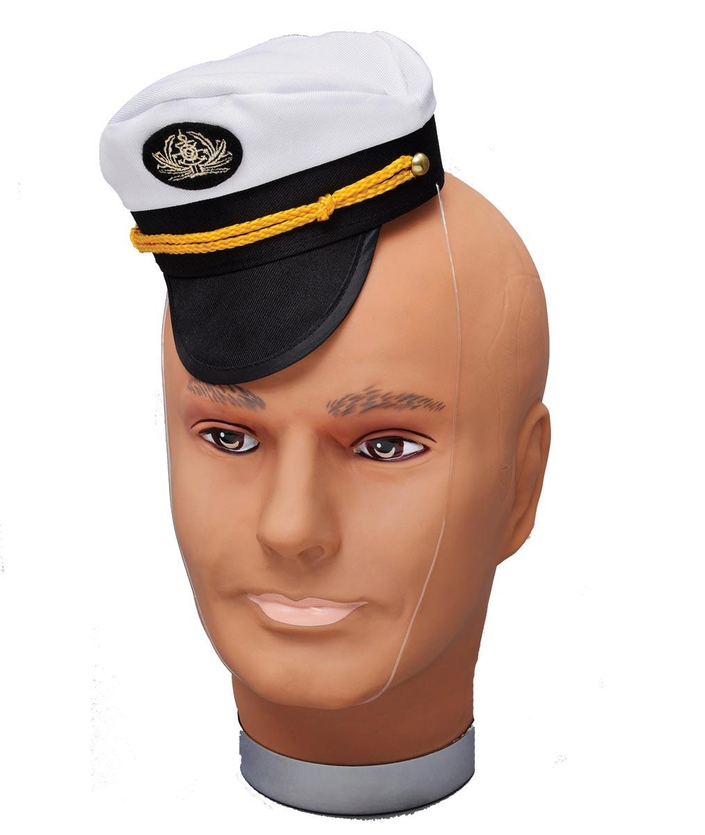 Ship's Captain Mini Cap or  Naval Officer Uniform Mini Hat by Bristol Novelties BH563 and available here at Karnival Costumes online party shop