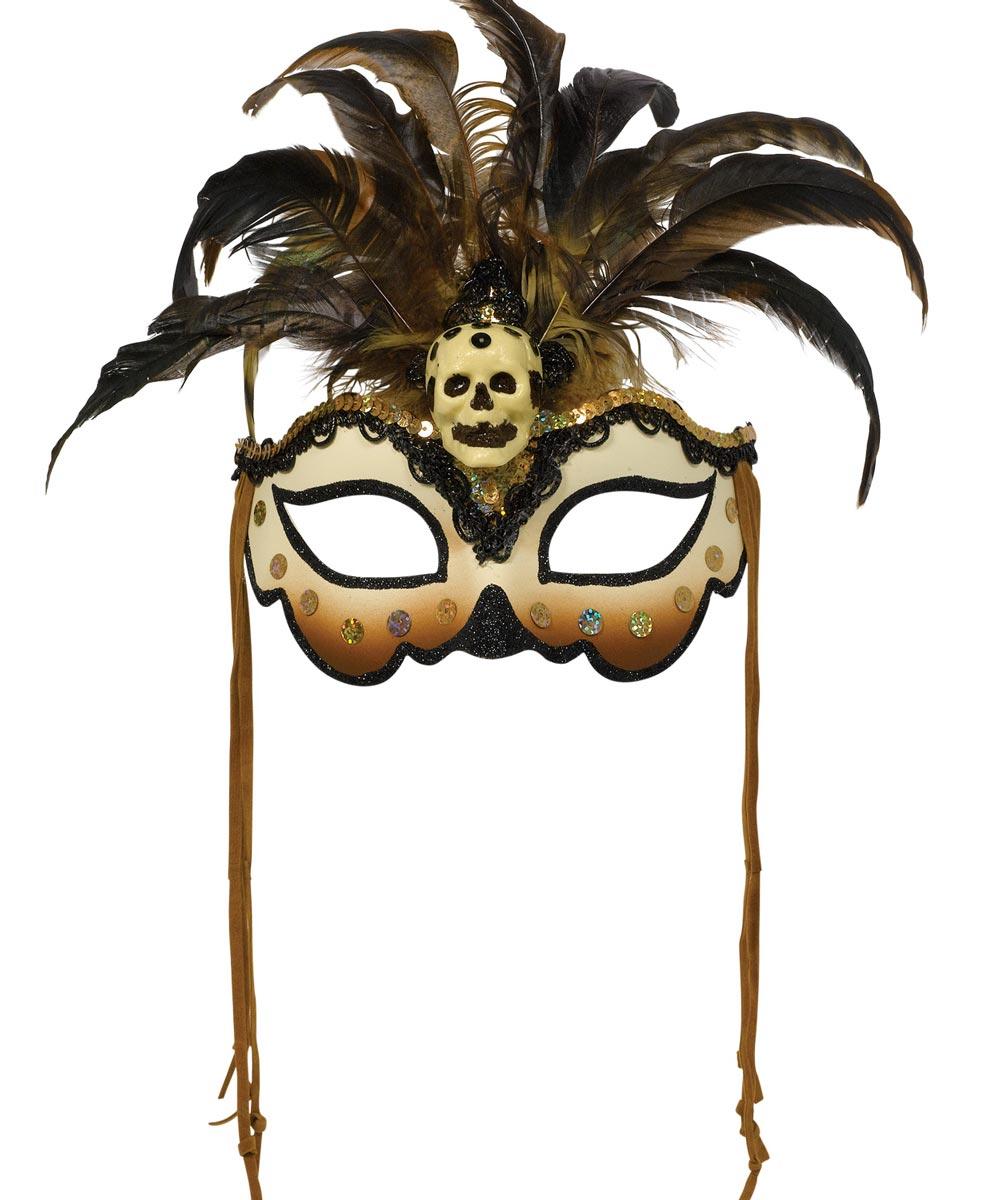 Witch Doctor Eye Mask with Feathers by Amscan 847874 available here at Karnival Costumes online Halloween party shop