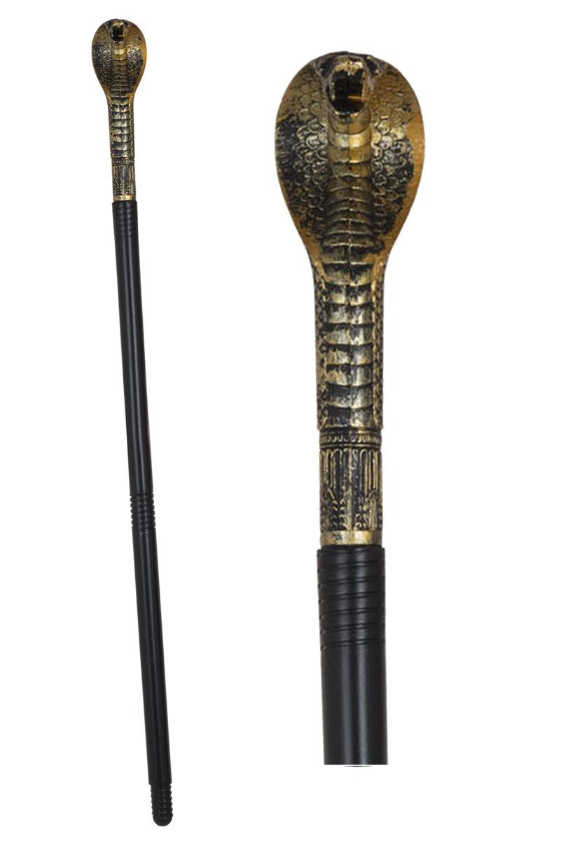3pce Pharaoh Cobra Snake Cane by Bristol Novelties BA2152 available from a collection of Pharaoh costume accessories here at Karnival Costumes online party shop- 3pc