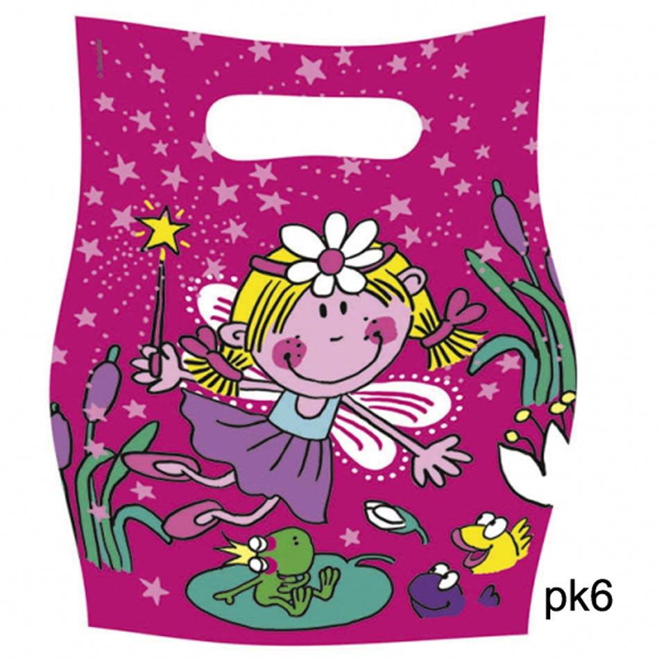 Pack 6 Funky Fairy Party Bags by Amscan 551673 available here at Karnival Costumes online party shop